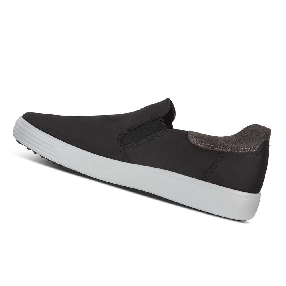 Ecco Soft 7 Slip-on Fritidssko Herre Svarte | NO 480QMA